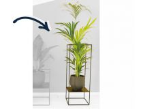Plantenstandaard staal zwart middel met Kentia palm in pot